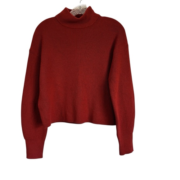 Lululemon Merino Wool Blend Ribbed Turtleneck Sweater Cayenne Rust Size 4 - Picture 2 of 10